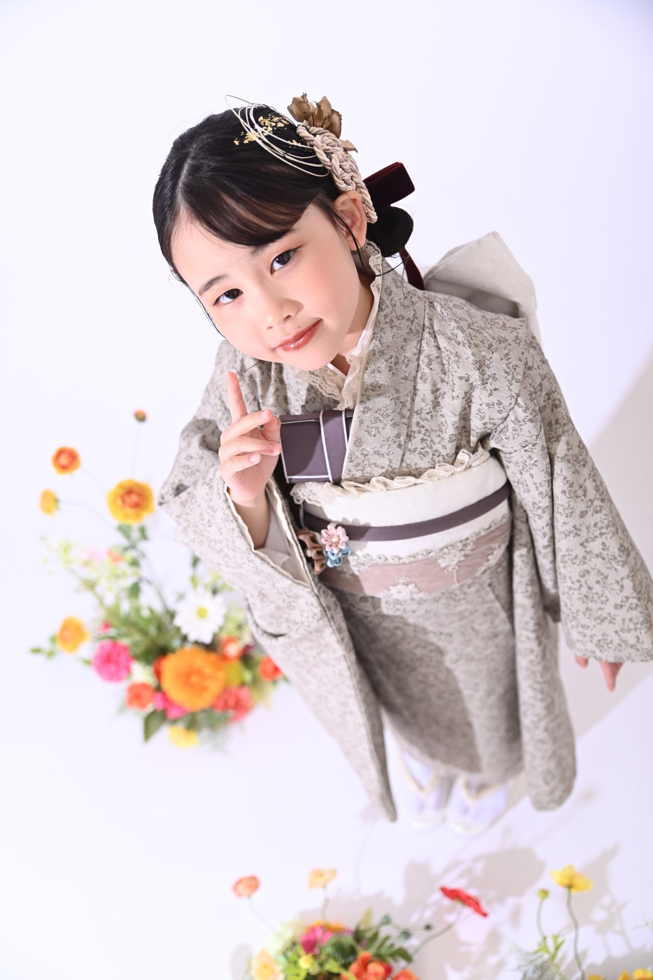 七五三衣装でのスタジオ撮影